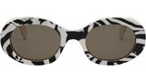 Triomphe Black Oval Sunglasses