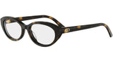 DiorGlowO B1I Dark Havana Oval Eyeglasses