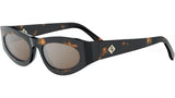 FF Diamonds Havana Oval Sunglasses