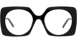 Curvy Black Geometric Eyeglasses