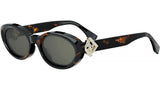 FF Diamonds Shiny Havana Oval Sunglasses