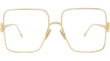 Refined Metal Gold Geometric Eyeglasses