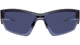 Giv Cut Strass Silver Shield Sunglasses
