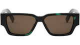 CD Diamond S5I Havana Green Geometric Sunglasses
