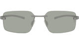 Flex Silver Geometric Sunglasses