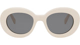 Triomphe White Round Sunglasses