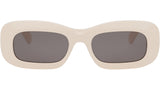 3 Dots White Rectangle Sunglasses