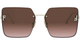 Fendi First Light Gold Square Sunglasses