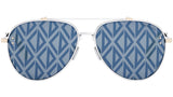 CD Diamond A1U Silver Pilot Sunglasses