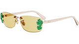 Dior Clover S1U Rose Gold Rectangular Sunglasses