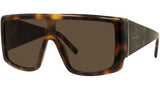 Square Havana Shield Sunglasses
