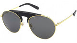 Leather Metal Gold Pilot Sunglasses