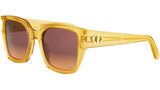 DiorGlow S1I Yellow Squared Sunglasses