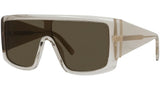 Square Light Brown Shield Sunglasses
