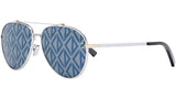 CD Diamond A1U Silver Pilot Sunglasses