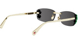 Dior Clover S1U Gold Rectangular Sunglasses