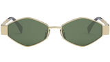 Metal Triomphe Gold Geometric Sunglasses