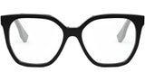 Lettering Black Geometric Eyeglasses