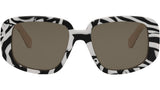 3 Dots White Geometric Sunglasses
