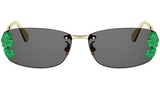 Dior Clover S1U Gold Rectangular Sunglasses