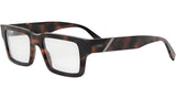 Fendi Diagonal Havana Rectangular Eyeglasses