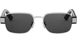 Christian Dior Label S2U Shiny Silver Rectangular Sunglasses