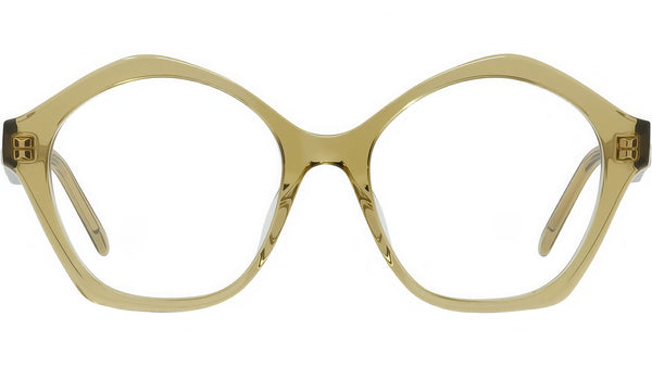 Curvy Green Geometric Sunglasses