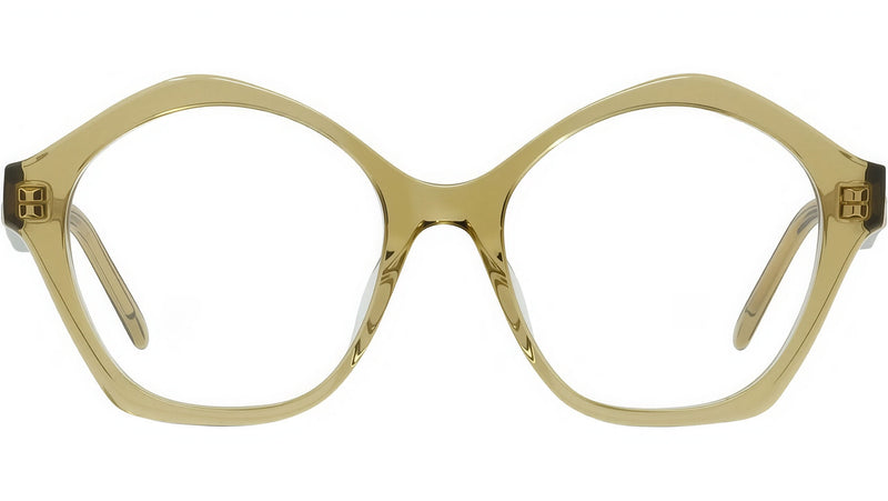 Curvy Green Geometric Sunglasses