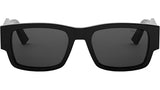 Christian Dior Label S1I Shiny Black Rectangular Sunglasses