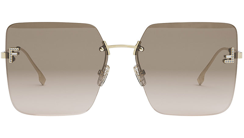 Fendi First Shiny Endura Gold Square Sunglasses