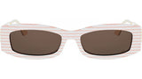 30Montaigne 14I Pink Striped Rectangular Sunglasses