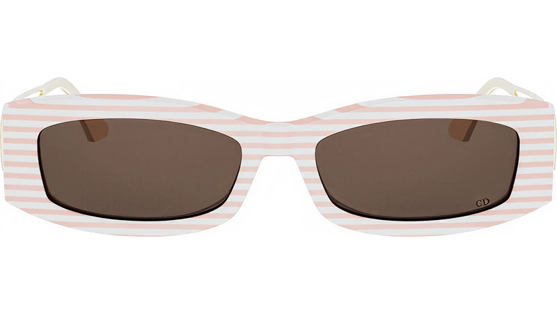 30Montaigne 14I Pink Striped Rectangular Sunglasses