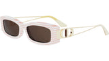 30Montaigne 14I Pink Striped Rectangular Sunglasses