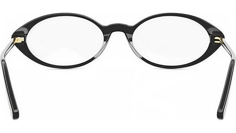 Mini CD O R8I Black Oval Eyeglasses
