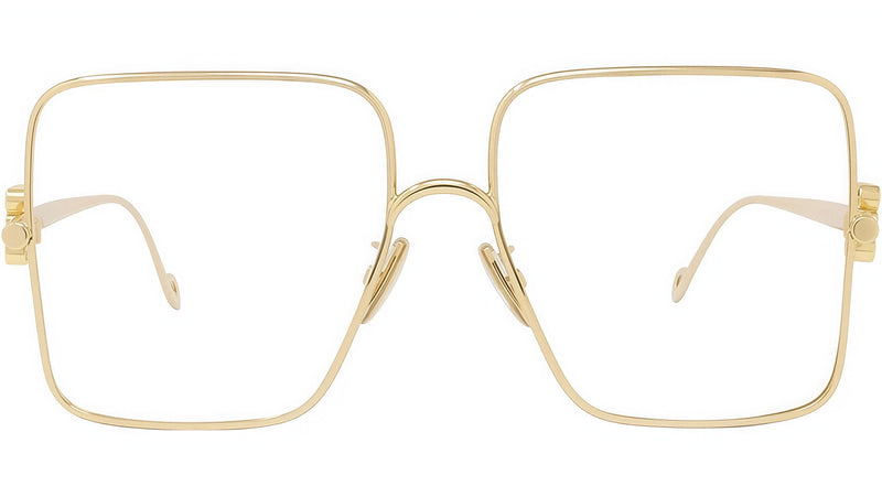 Refined Metal Gold Geometric Eyeglasses