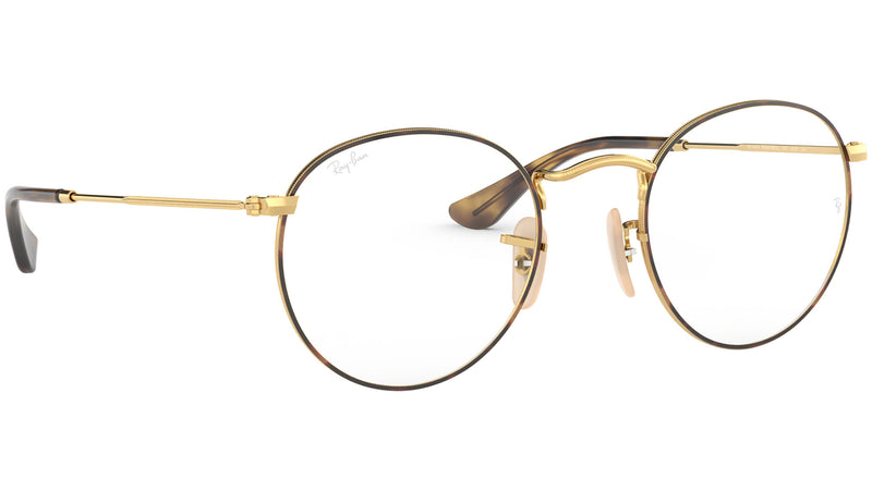 Round Metal Optics RB3447V gold on top havana