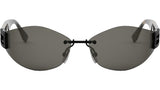 Baguette Black Geometric Sunglasses