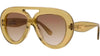 Curvy Green Pilot Sunglasses