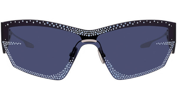 Giv Cut Strass Silver Shield Sunglasses