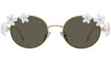 Signature Gold White Oval Sunglasses