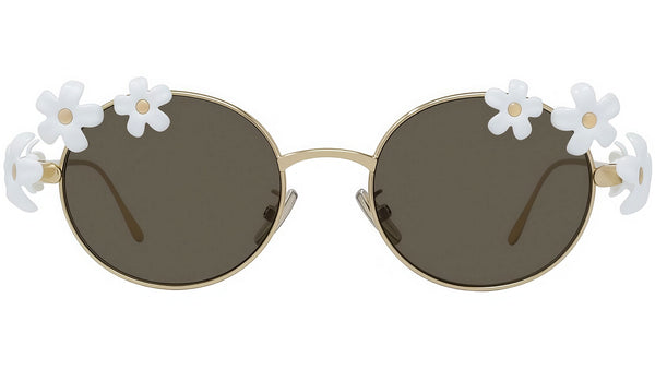 Signature Gold White Oval Sunglasses