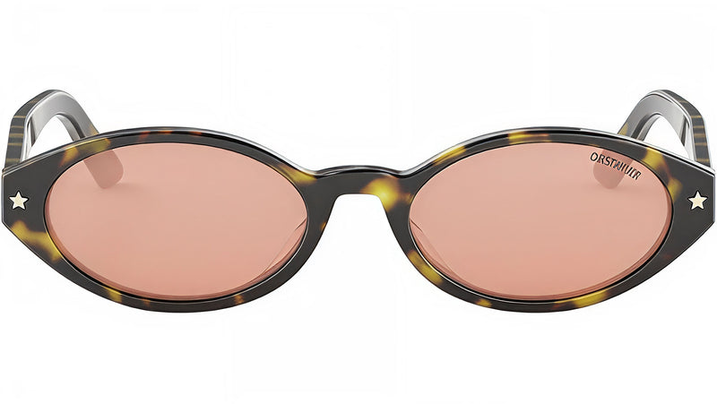 DiorPacific R1I Shiny Havana Oval Sunglasses