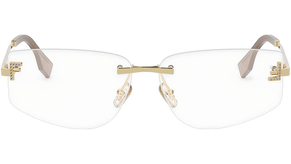 Fendi Crystal Gold Geometric Eyeglasses