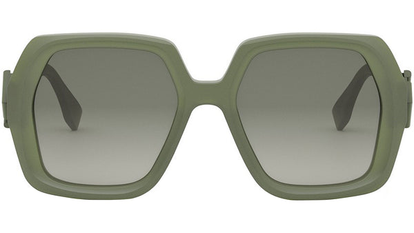 FF Diamonds Green Square Sunglasses