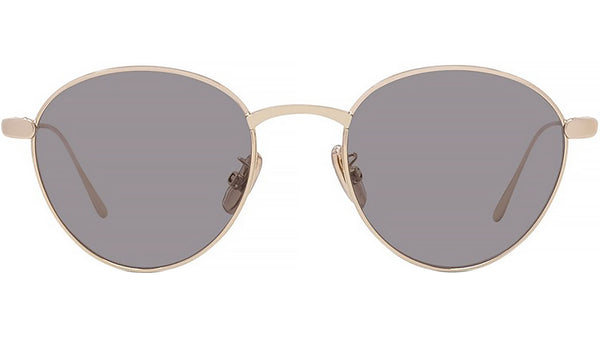 Slim Gold Round Sunglasses