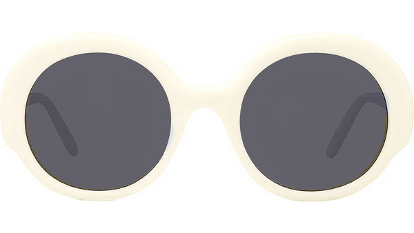 Thin White Round Sunglasses