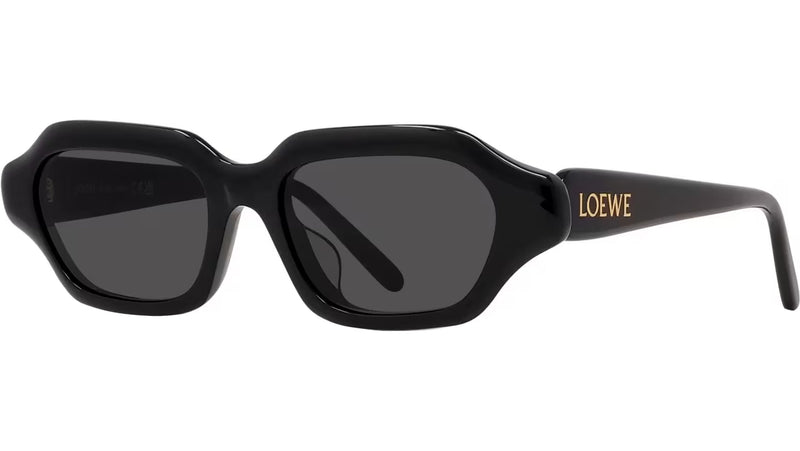 Slim Black Geometric Sunglasses
