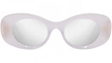 Anagram White Oval Sunglasses
