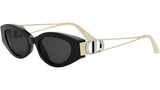30Montaigne B6I Shiny Black Cat Eye Sunglasses
