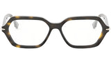 FF Diamonds Havana Geometric Eyeglasses